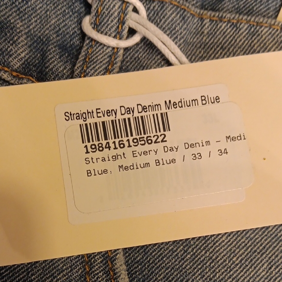 NWT! MNML Medium Blue Straight Jeans For Men - Picture 5 of 8